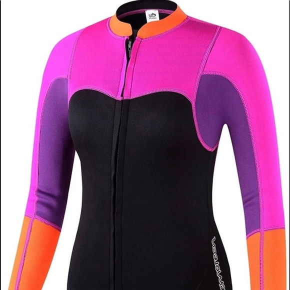 Youth 2mm Neoprene Long Sleeve Jacket Front Zipper Wetsuit Top XL
